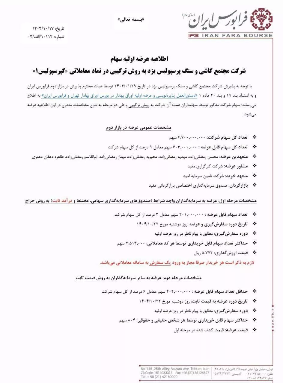 تحلیل بنیادی کپرسپولیس